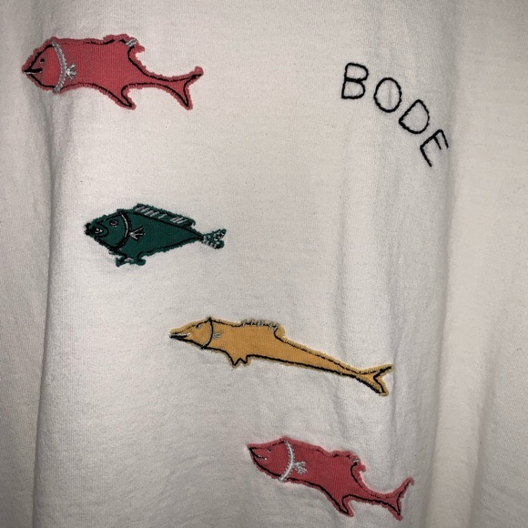 Bode Fish Appliqué Cotton T-Shirt Men’s Size Small AUTHENTIC - Picture 7 of 9
